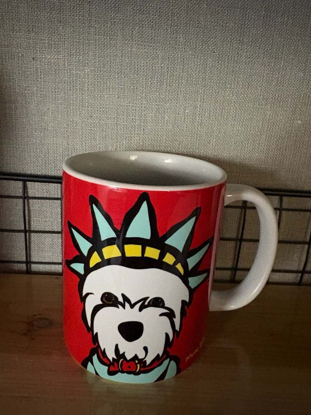 Marc Tetro Westie Liberty Mug New York City Red Ceramic Coffee Cup